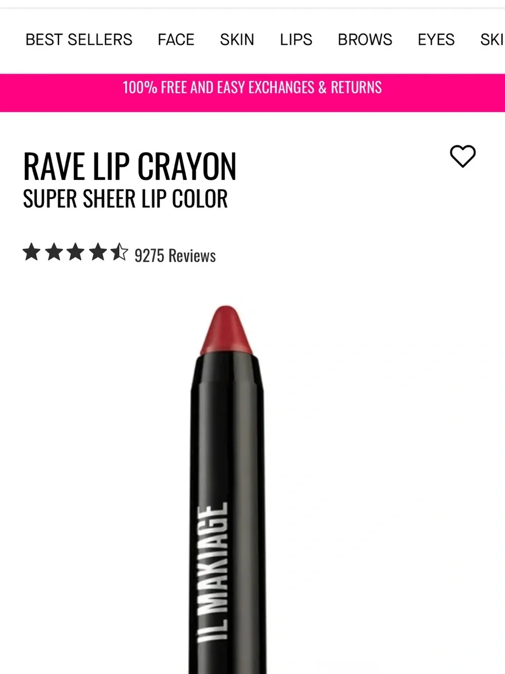 IL MAKIAGE Rave Super Sheer Lip Color - Red Acapulco